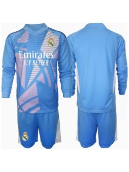 Billige Real Madrid Keeper Hjemmedraktsett Barn 2024-25 Langermet (+ Korte bukser)